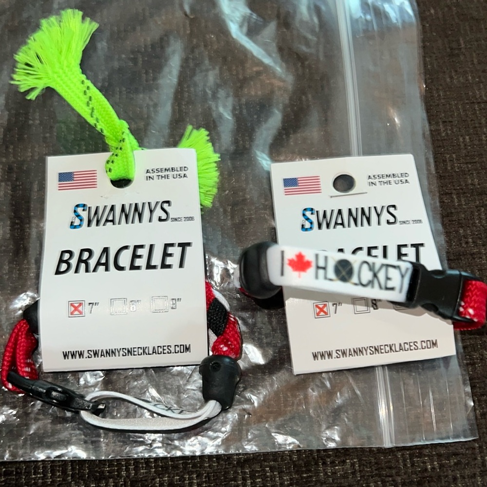 BNWT Swannys Hockey Bracelets 7”—2 available